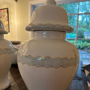 Medium size hand painted ginger jars